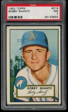 1952 Topps #219 Bobby Shantz PSA 7 Philadelphia Athletics  (3633)