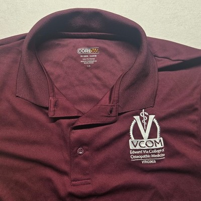 VCom Edward Via College of Osteopathic Medicine Red Polo Shirt Adult L Large