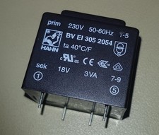 Printtrafo prim. 230V sec 18V 3VA