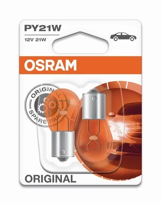 OSRAM PY21W gelb 12V 2 St. Premium Qualität Blinker Glühlampen 7507 Orange