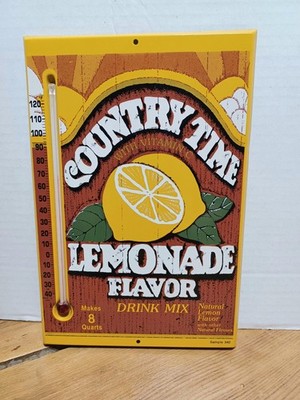 VINTAGE ~ COUNTRY TIME LEMONADE ~ ADVERTISING THERMOMETER