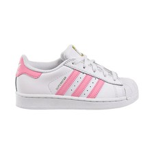  1055-BY3718 Adidas Preschool Superstar PS White Pink Children Sneakers NEW 