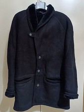 Montone uomo shearling nero vero Parisfur tg 52 Cappotto pelle vintage originale