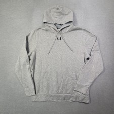 Under Armour Hoodie Mens Large Gray Loose Fit Fleece Gym Wrokout Casual Logo