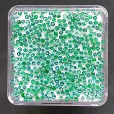 100 Pcs Natural Colombian Emerald 1.5mm Round Diamond Cut Untreated Gemstones