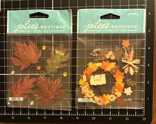 Jolees Boutique Dimensional Stickers AUTUMN Wreath or VELLUM LEAVES  Thanksgivin