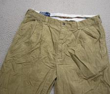 Polo Ralph Lauren Pants Mens 36 Corduroy Pleated Cuffed Baggy Preppy