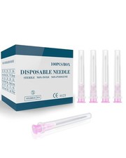 100Pcs 18Ga 1 Inch Needle Luer Lock Lab Accessories, Sterile Individual Package