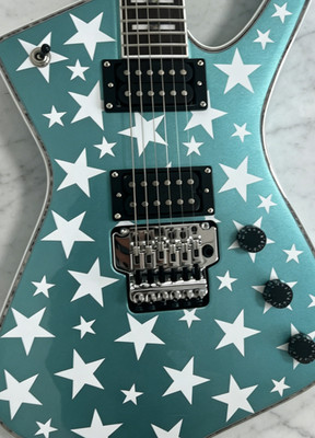 US Iceman Electric Guitar Turquoise Metallic White Star Inlay Floyd Rose Tremolo