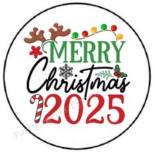 MERRY CHRISTMAS 2025 ENVELOPE SEALS LABELS STICKERS PARTY FAVORS