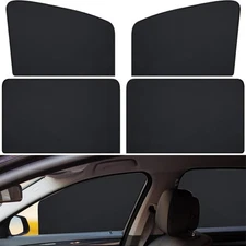 Tallew 4 Pieces Privacy Car Window Sun Shades Magnetic Blackout Black 