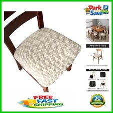 Soft Beige Chair Covers for Dining Room - Set of 4, Stylish & Stain-Resistant