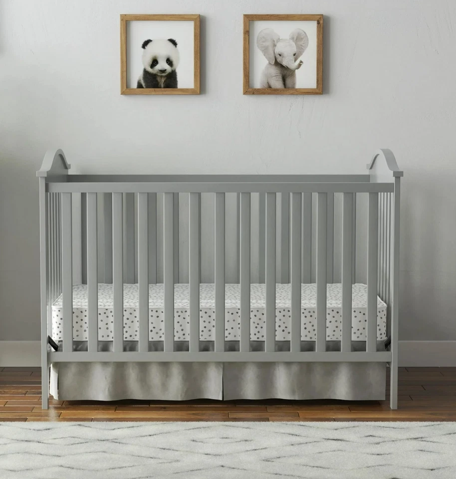 Cunas Para Bebes Convertible Cama Para Infantil Marco Madera Cuna Gris Foto 3 de 4