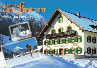 Graswang Ettal Garmisch Bayern Gasthaus Zum Fischerwirt Loipe Kirche Wegekreuz