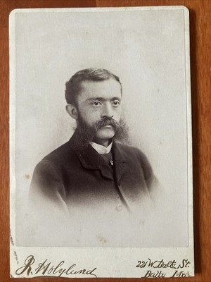 Man w/ Mutton Chops Mustache Cabinet Card Antique Photo Baltimore MD J Holyland