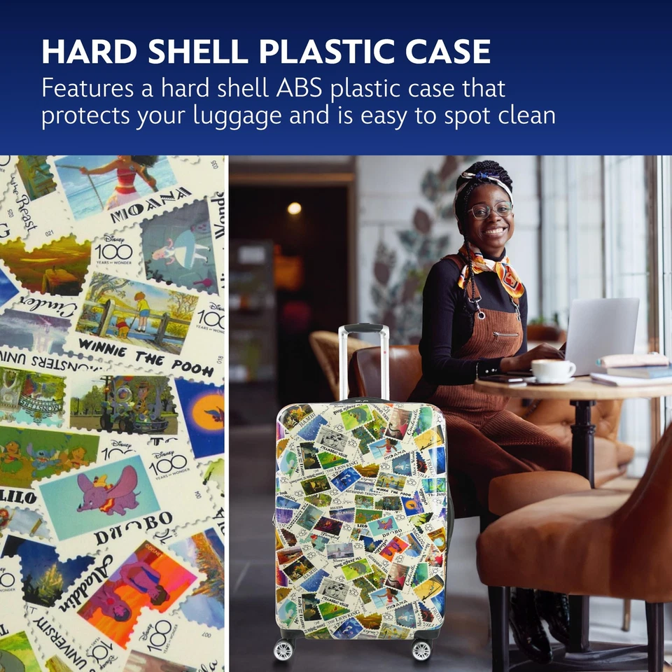 Equipaje con ruedas Disney de 30 pulgadas, maleta rígida con estampillas de Disney... Foto 4 de 4