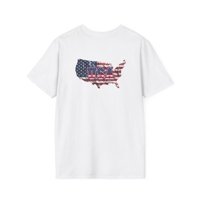 USA United States Flag Map T-Shirt | American Map Back Graphic Tee