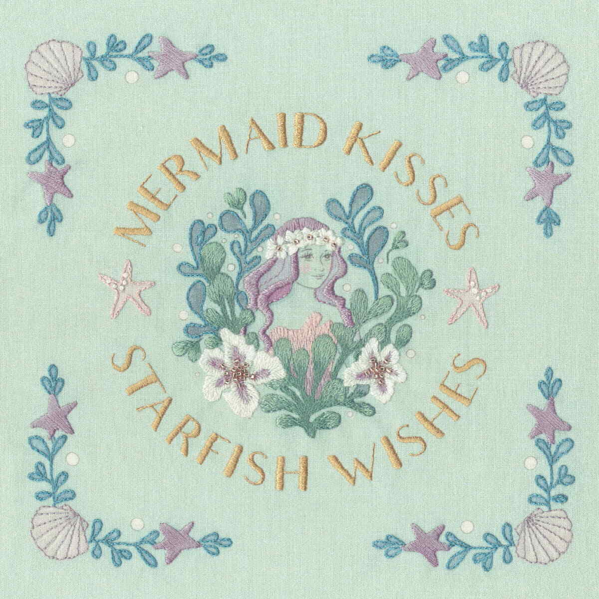 Bothy Threads stamped embroidery kit ""Mermaid Kisses"", ECA2, 22x22cm, DIY