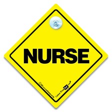 NURSE Car Sign NURSE Sign Suction Cup Keyworker Sign