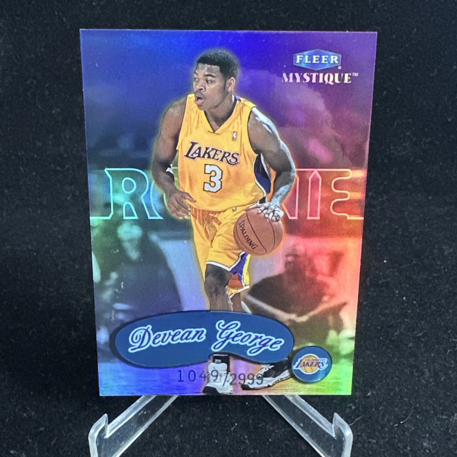 1999-00 Fleer Mystique Lakers Basketball Card #116 Devean George Rookie /2999