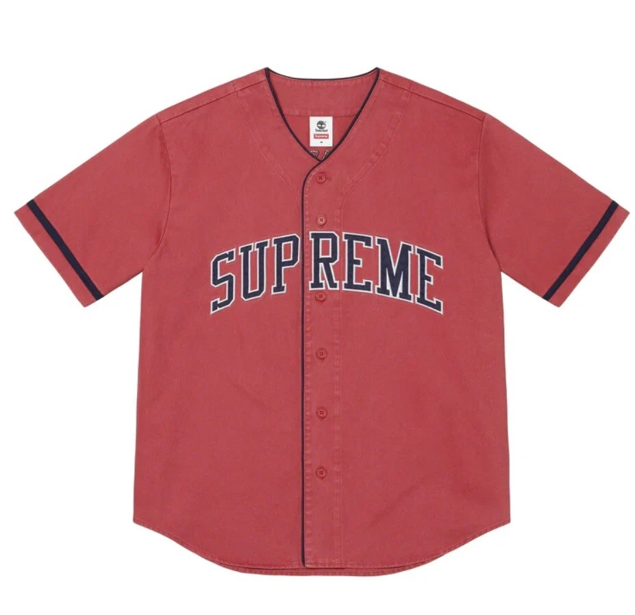 BRAND NEW Supreme X Timberland Baseball Jersey Red Size XL SS23 IN HAND