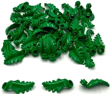 Lego 50 New Green Plant Curved Upright Leaf Tree Leaves Pieces