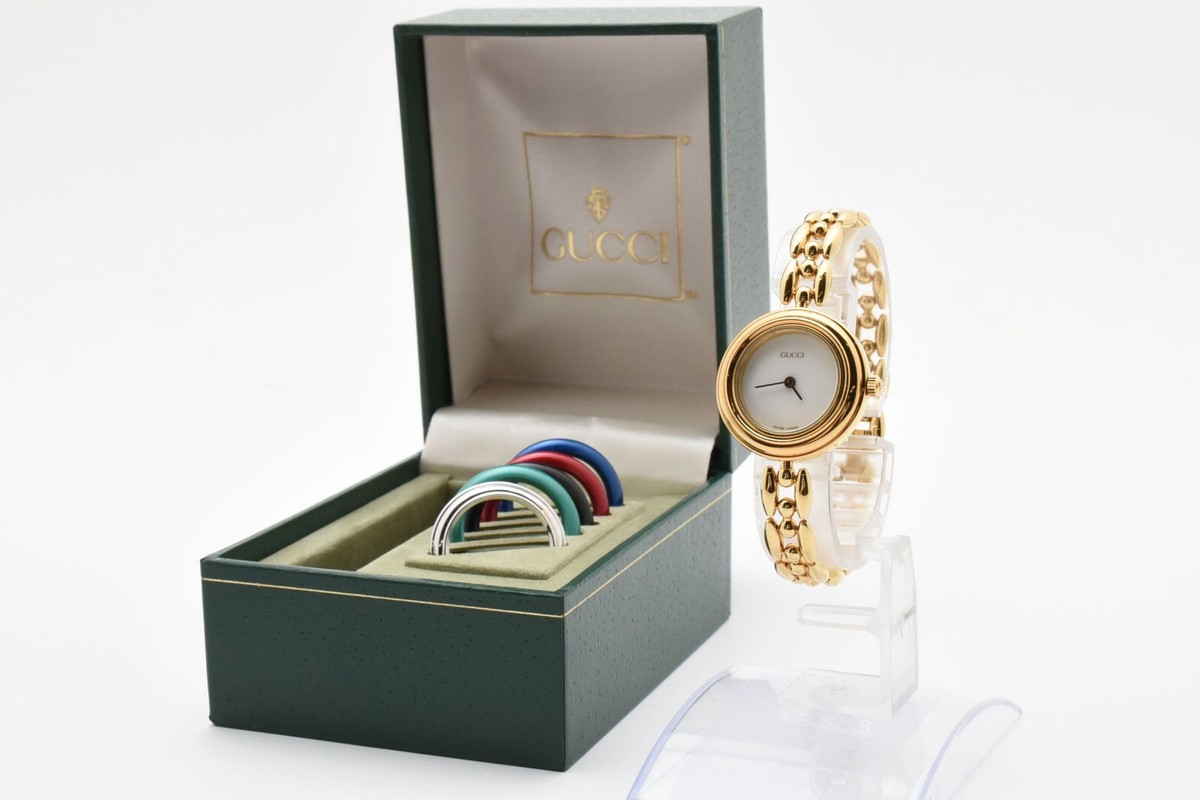 ■ 美品 ■ グッチ GUCCI Change bezel 11/12.2 Gucci Change Bezel 11/12.2 10 Colors Silver Vintage From