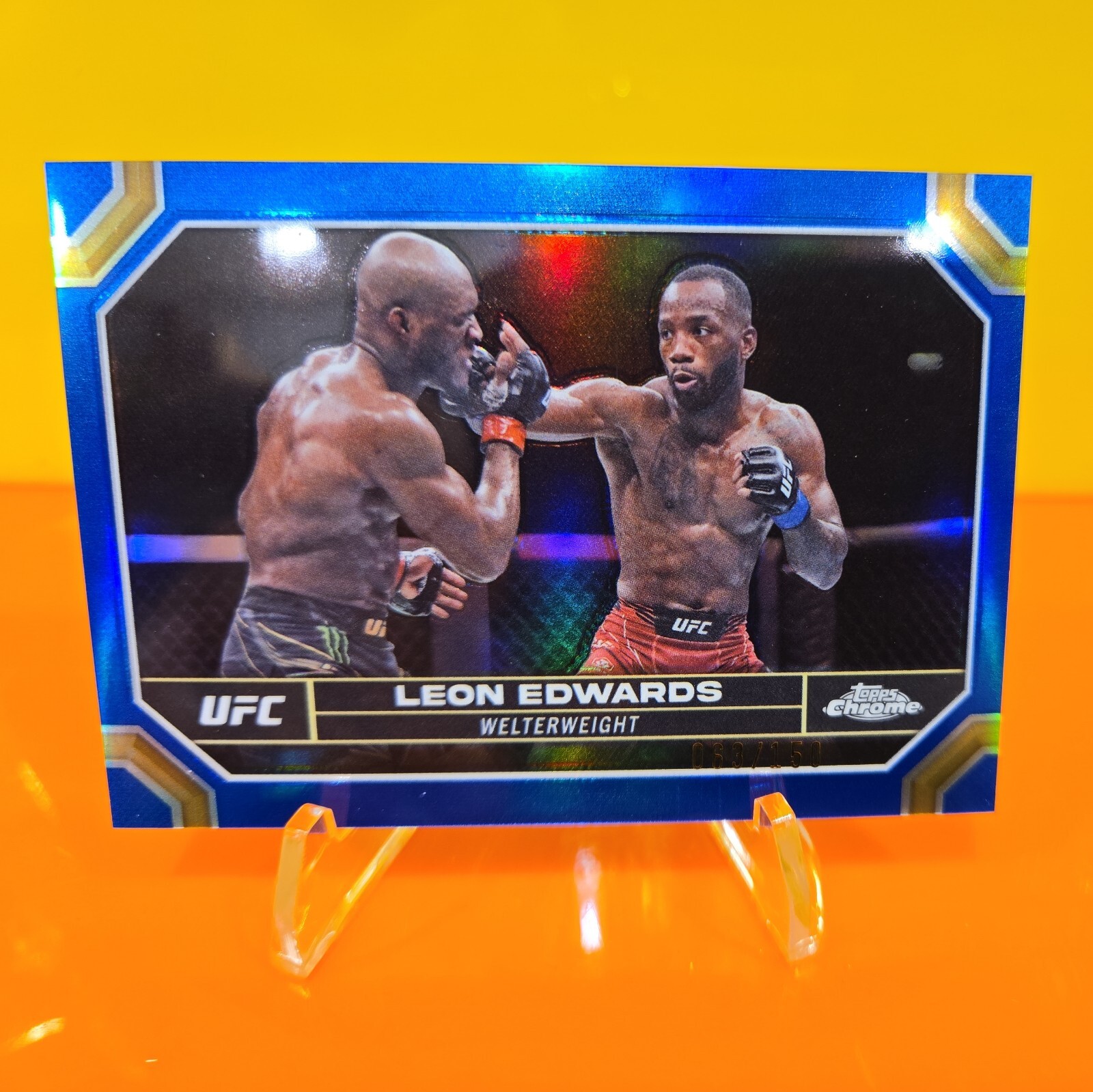 2024 Topps Chrome UFC Leon Edwards True Blue /150