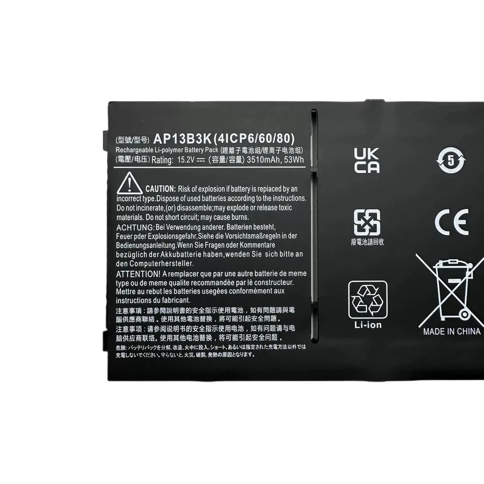 Batería AP13B3K AP13B8K para Acer Aspire M5-583P Series M5-583P-6637 M5-583P-6423 Foto 3 de 4