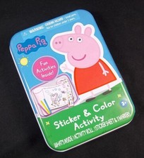 Peppa Pig sticker  color activity in tin New sealed