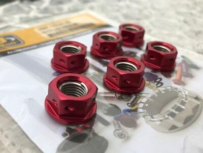6x Kettenradmutter Pro Bolt Kettenrad Mutter M10 x 1.25mm, Race Alu rot LSPN10DR