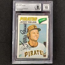 Jerry Reuss signed 1977 Topps #645 Pittsburgh Pirates card slab auto BAS