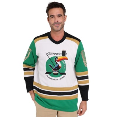 Guinness White & Green Toucan Adult Uni-Sex 1759 Hockey Jersey