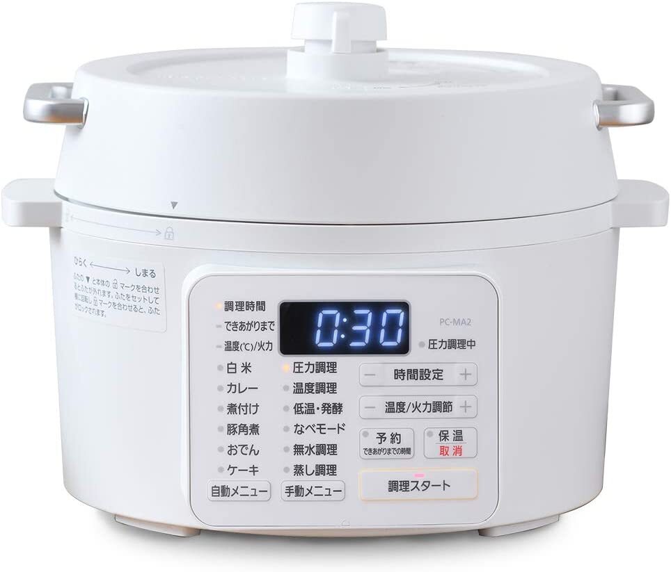 IRIS OHYAMA Electric Pressure Cooker 2.2L PC-MA2-W White 2WAY Type