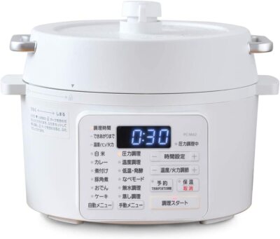 IRIS OHYAMA Electric Pressure Cooker 2.2L PC-MA2-W White 2WAY Type Grill Pot