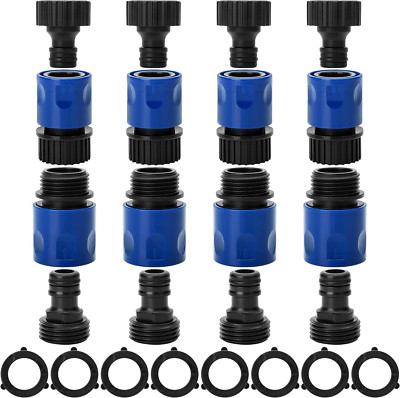 2024 Quick Connect Pro 3/4''Garden Hose Plastic Male-Female Quick Release 4set  