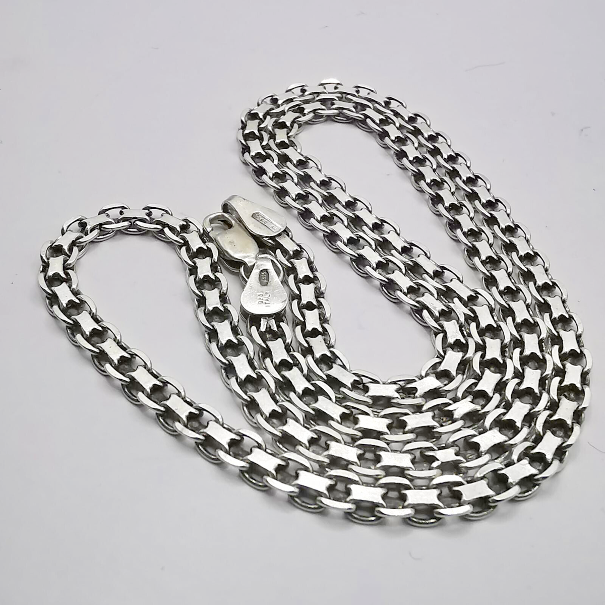 アクセサリー vintage silver925 necklace Huge Vintage Unusual 925 Sterling Silver Chain Necklace