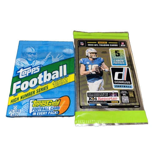 1992 Topps Football-15 Card Pack & 2023 Donruss Football-5 Card Pack-Sealed-