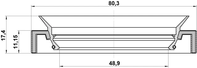 Estuche de eje de sellado de aceite 50X80X11.2X17.4 FEBEST 95HAY-50801117L OEM 90311-50037 Foto 2 de 3
