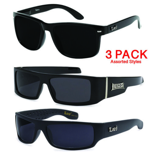 textura cocinar Cuatro 3 pares de gafas de sol para hombre con lentes oscuras GANGSTER NEGRAS OG  LOCS GAFAS DE MOTOCICLISTA TONOS | eBay