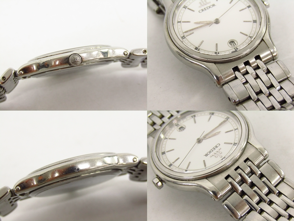 SEIKO Credor 9572-6000 Vintage Quartz Men's Watch White Dial Rare