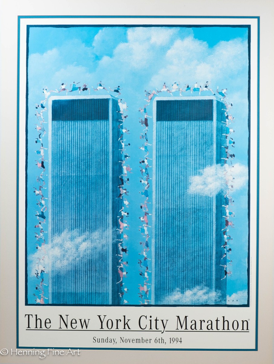 New York City Marathon 1994 Poster Lithograph Matted & Ready