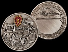 Challenge Coin: ARMY 25th Infantry Division w/ENGRAVABLE BACK