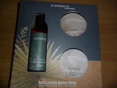 AZOZA Welness Bad Trio,Geschenk für Damen Set Jasmin&Lavender Dushgel,Badesalz,B