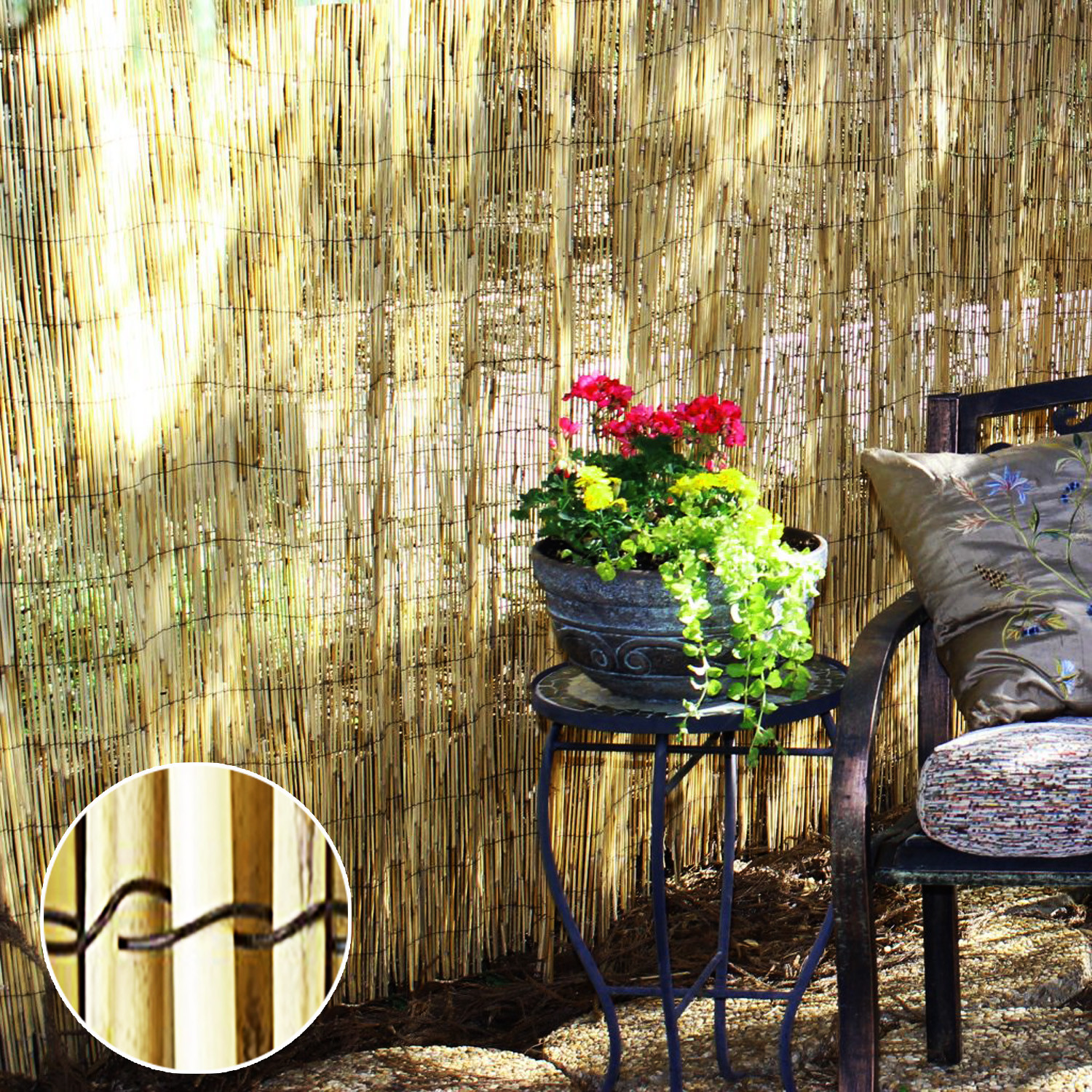 4M PEELED NATURAL REED FENCE GARDEN PRIVACY SCREEN ROLL