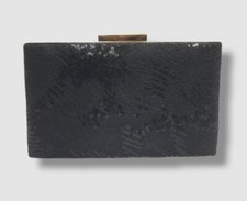  140 Neiman Marcus Women's Black Sequin Clutch Purse Bag