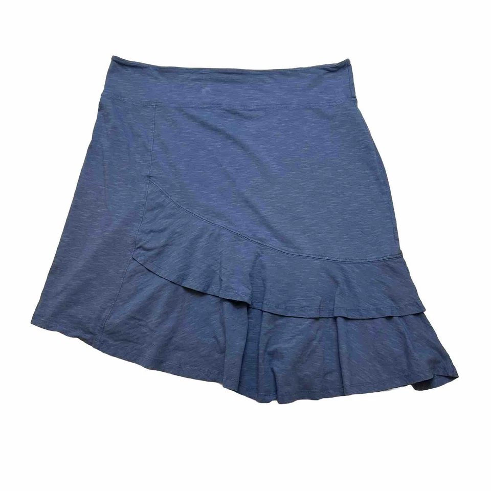 Horny 蟾蜍裙扇贝不对称球衣蓝色女式 M 拉荷叶边下摆 — 第 2/4 张图片