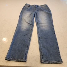 Chico's Jeans So Slimming sz 1 R (8) Girlfriend Slim Leg Ankle 27" Stretch Denim