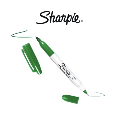 4x Sharpie Original Twin Tip Permanentmarker (feine & ultrafeine Spitzen) grün