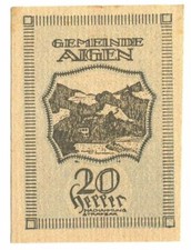 20 Heller 1920 AIGEN Austria UNC Notgeld Paper Money Banknote #P10259.U